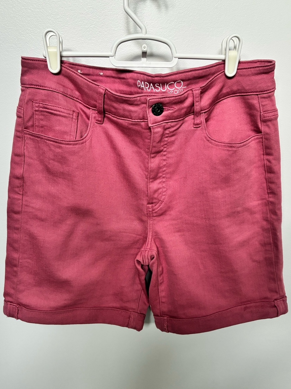 Parasuco Rose Pink Stretch Denim Jean Shorts